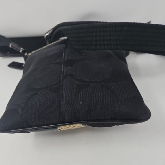 Coach Signature Hampton Python Black Patchwork Crossbody Swingpack Purse Bag - Picture 4 of 7